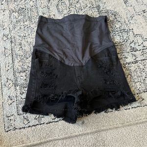 Pink blush maternity shorts